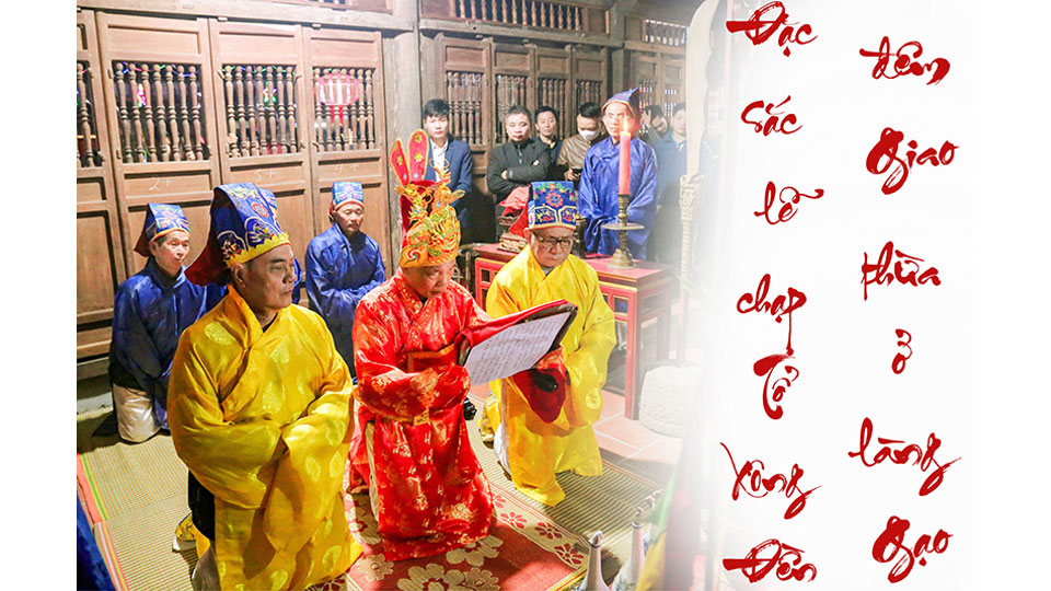 Đặc sắc lễ chạp Tổ, xông Đền đêm Giao thừa ở làng Gạo