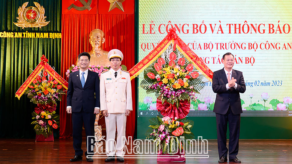 Công an tỉnh công bố các quyết định của Bộ trưởng Bộ Công an về công tác cán bộ