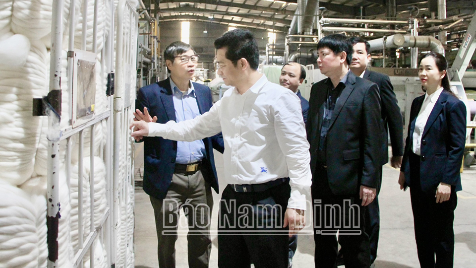 Đồng chí Phó Chủ tịch Thường trực UBND tỉnh làm việc với Công ty Cổ phần Dệt lụa Nam Định