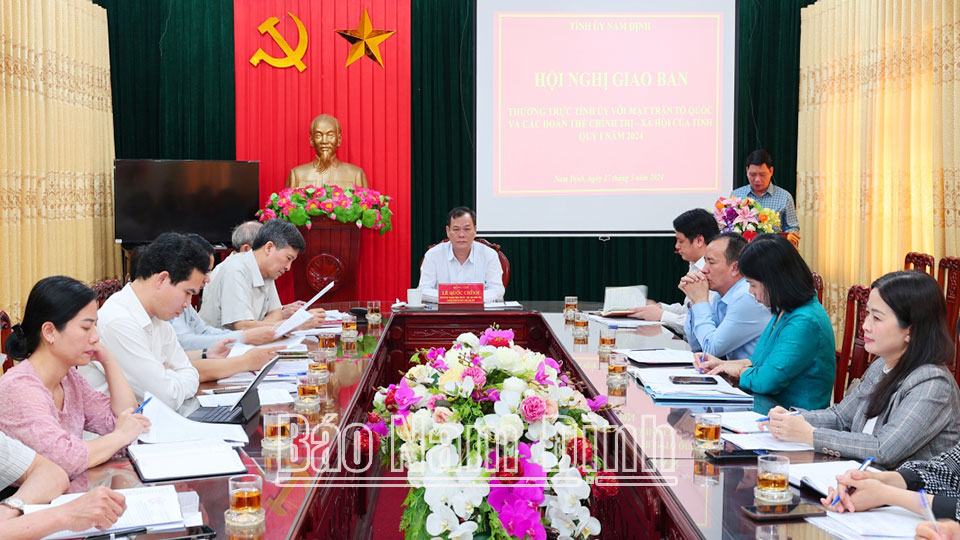 Thường trực Tỉnh ủy giao ban với MTTQ và các đoàn thể chính trị - xã hội