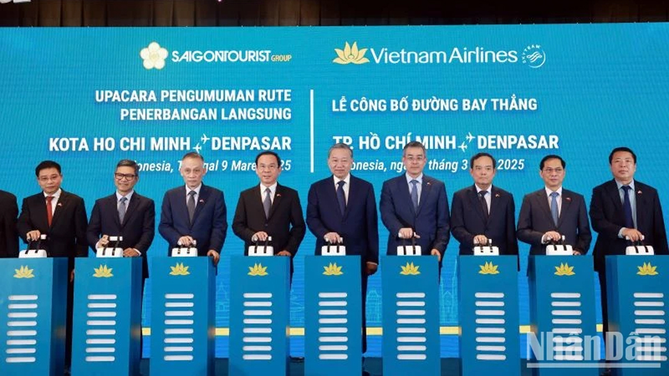 Tổng Bí thư Tô Lâm dự Lễ công bố đường bay thẳng Thành phố Hồ Chí Minh – Denpasar (Indonesia)