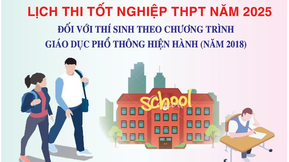 Lịch thi tốt nghiệp THPT năm 2025 đối với thí sinh theo chương trình giáo dục phổ thông hiện hành (năm 2018)