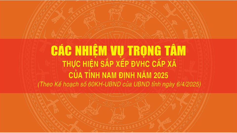 Các nhiệm vụ trọng tâm thực hiện sắp xếp ĐVHC cấp xã của tỉnh Nam Định năm 2025
