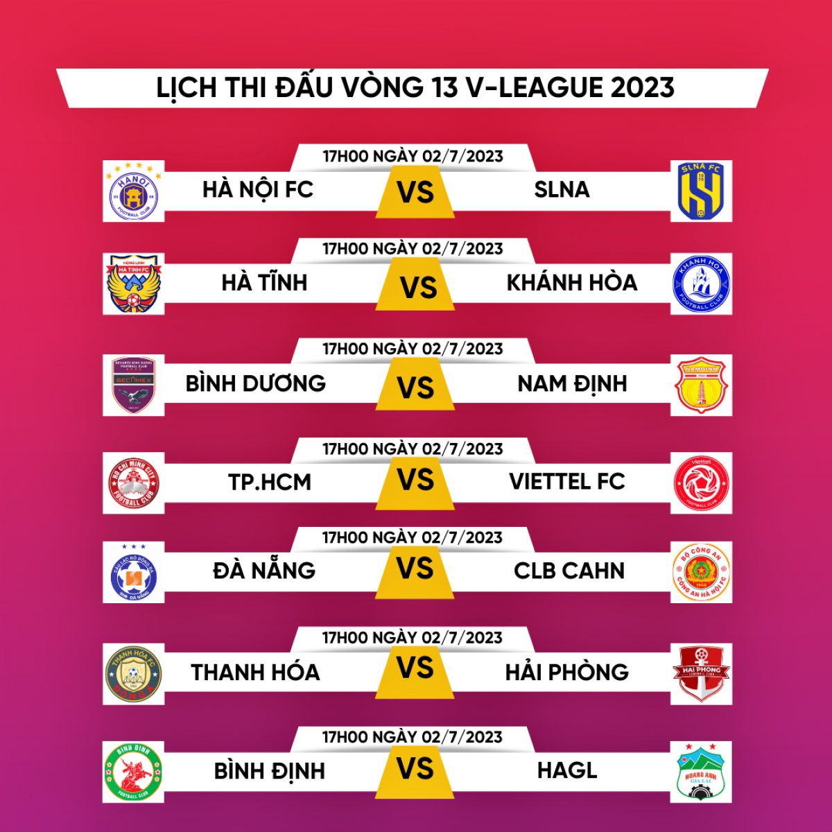 Lịch thi đấu vòng 13 V-League 2023: Ngã rẽ quyết định