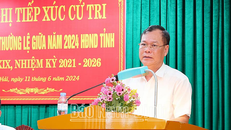 Đồng chí Phó Bí thư Thường trực Tỉnh ủy tiếp xúc cử tri xã Nam Hải