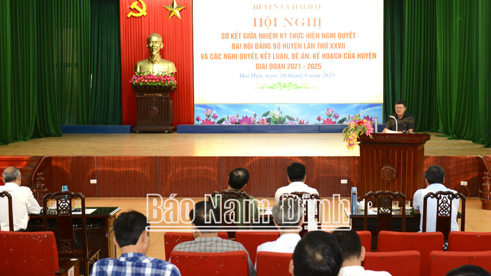 Hải Hậu đánh giá nửa nhiệm kỳ thực hiện Nghị quyết Đại hội Đảng bộ huyện
