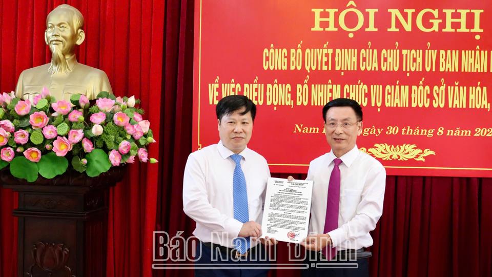 Sở Văn hóa, Thể thao và Du lịch có tân giám đốc