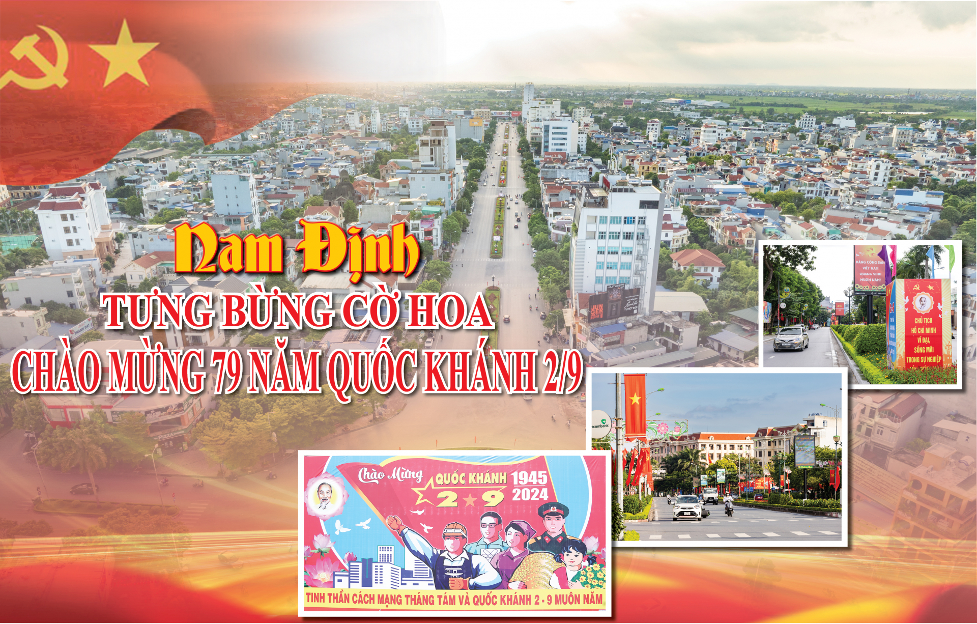 Nam Định tưng bừng cờ hoa chào mừng 79 năm Quốc khánh 2/9