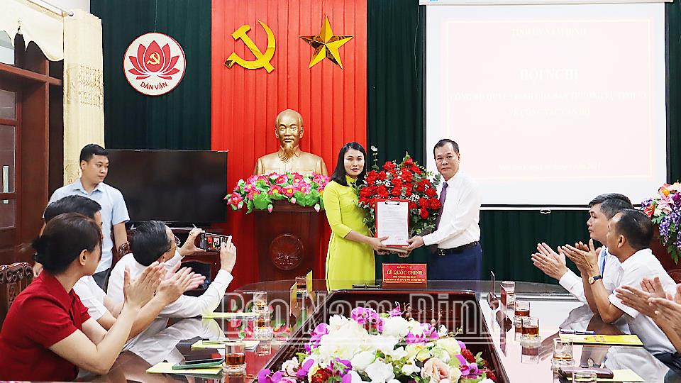 Ban Dân vận Tỉnh ủy công bố Quyết định của Ban Thường vụ Tỉnh ủy về công tác cán bộ