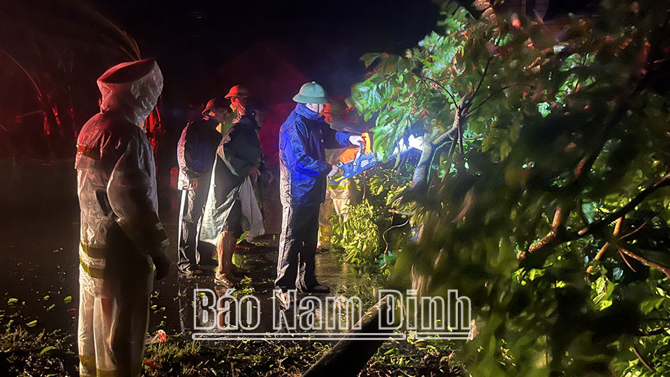 Hải Hậu nỗ lực khắc phục hậu quả ngay sau bão số 3 đi qua