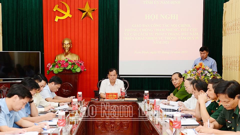 Tiếp tục đẩy mạnh công tác nội chính, phòng, chống tham nhũng, tiêu cực