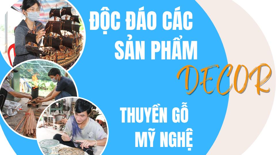 Độc đáo sản phẩm decor thuyền gỗ mỹ nghệ