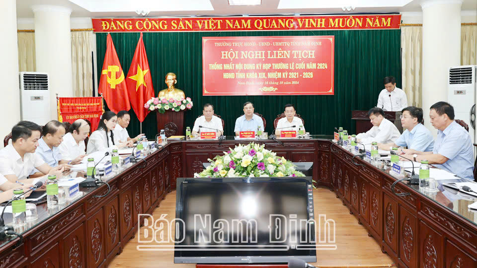 Hội nghị liên tịch thống nhất nội dung, chương trình kỳ họp thường lệ cuối năm 2024 của HĐND tỉnh khoá XIX