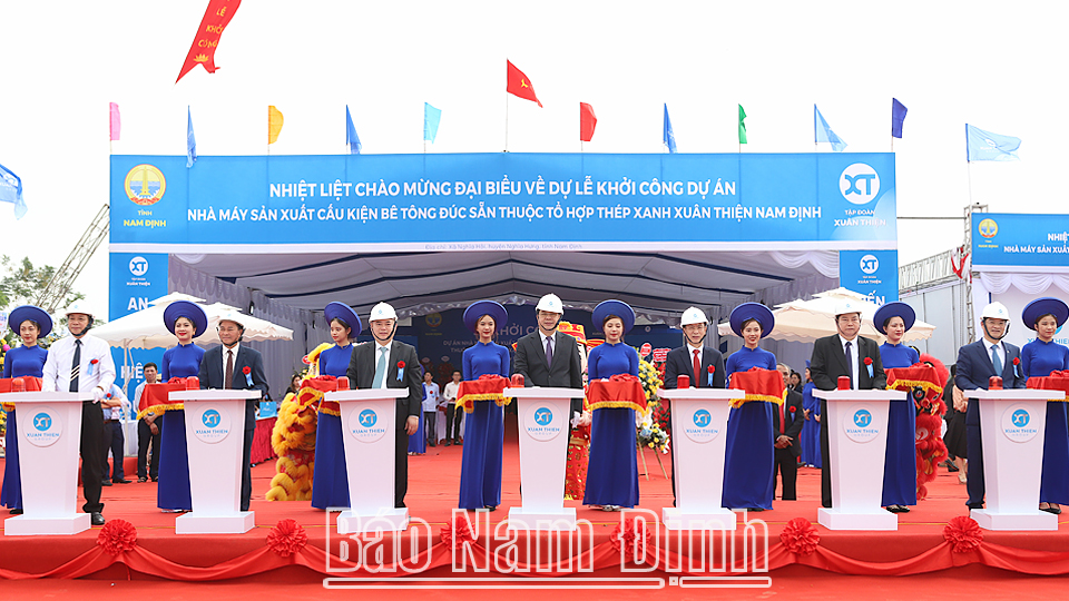 Khởi công Dự án nhà máy sản xuất cấu kiện bê tông đúc sẵn thuộc tổ hợp thép xanh Xuân Thiện Nam Định