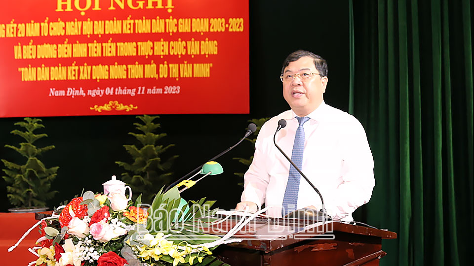 Phát biểu của đồng chí Bí thư Tỉnh ủy Phạm Gia Túc tại Hội nghị tổng kết 20 năm tổ chức Ngày hội Đại đoàn kết toàn dân tộc giai đoạn 2003-2023