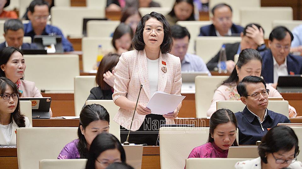 Đoàn đại biểu Quốc hội tỉnh Nam Định tham gia thảo luận tại hội trường về kết quả thực hiện kế hoạch phát triển kinh tế - xã hội năm 2024