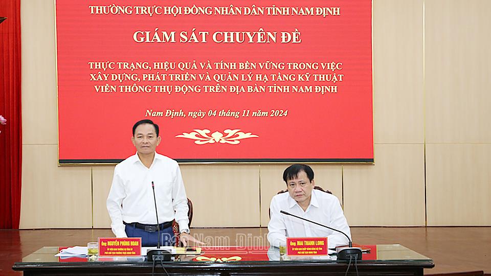 Thường trực HĐND tỉnh giám sát việc xây dựng, phát triển và quản lý hạ tầng viễn thông thụ động trên địa bàn tỉnh