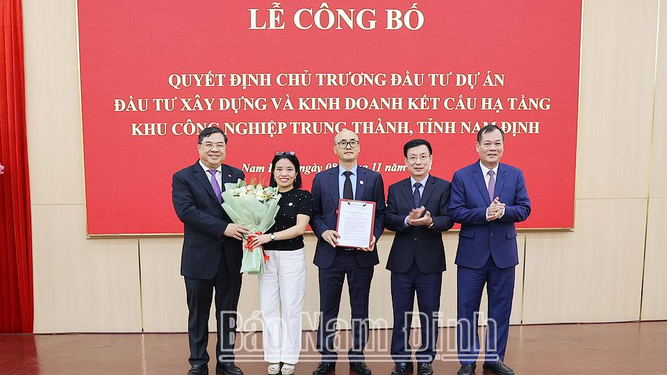 Công bố quyết định chủ trương đầu tư dự án xây dựng và kinh doanh kết cấu hạ tầng Khu công nghiệp Trung Thành