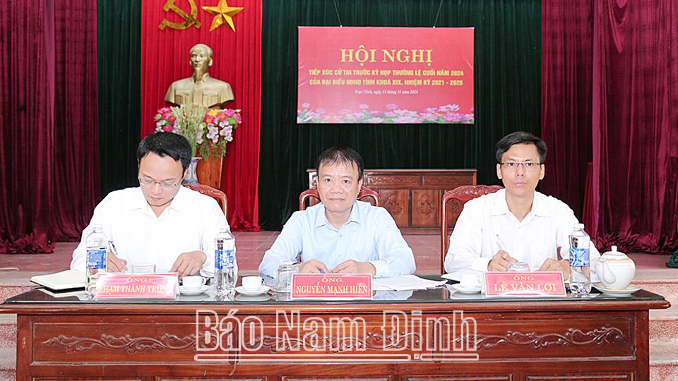 Đồng chí Chủ nhiệm Ủy ban Kiểm tra Tỉnh ủy tiếp xúc cử tri huyện Trực Ninh