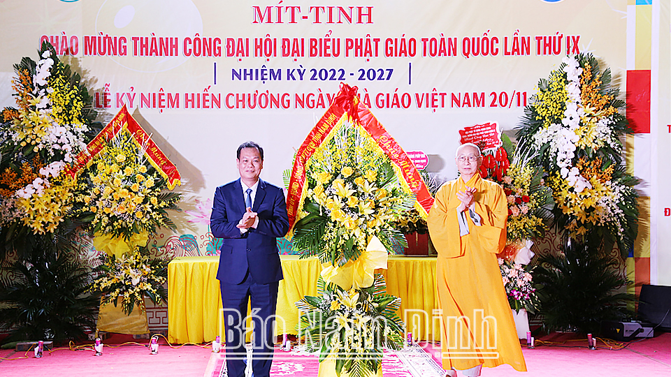 Mít tinh chào mừng thành công Đại hội đại biểu Phật giáo toàn quốc lần thứ IX