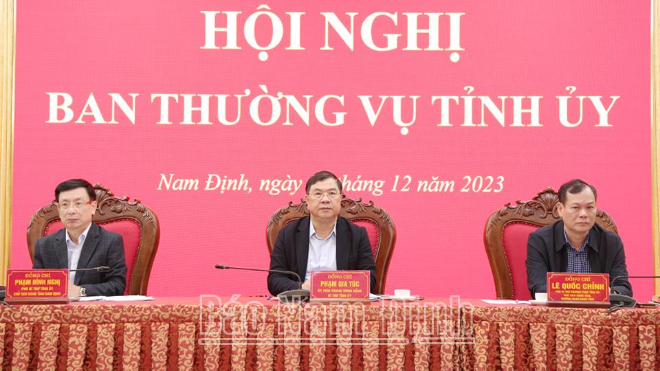 Ban Thường vụ Tỉnh ủy thảo luận, cho ý kiến vào các chương trình công tác trọng tâm năm 2024