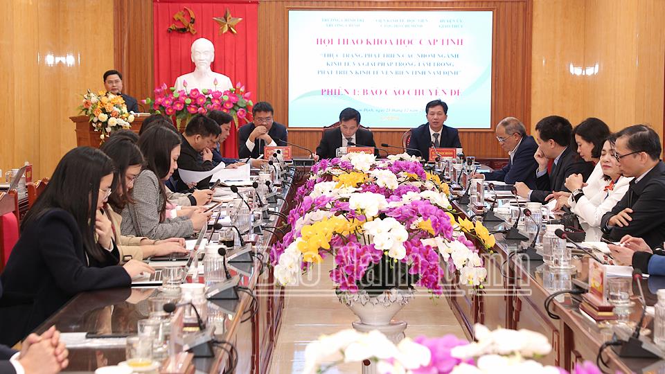 Hội thảo khoa học “Thực trạng phát triển các nhóm ngành kinh tế ven biển và giải pháp trọng tâm trong phát triển kinh tế ven biển tỉnh Nam Định”