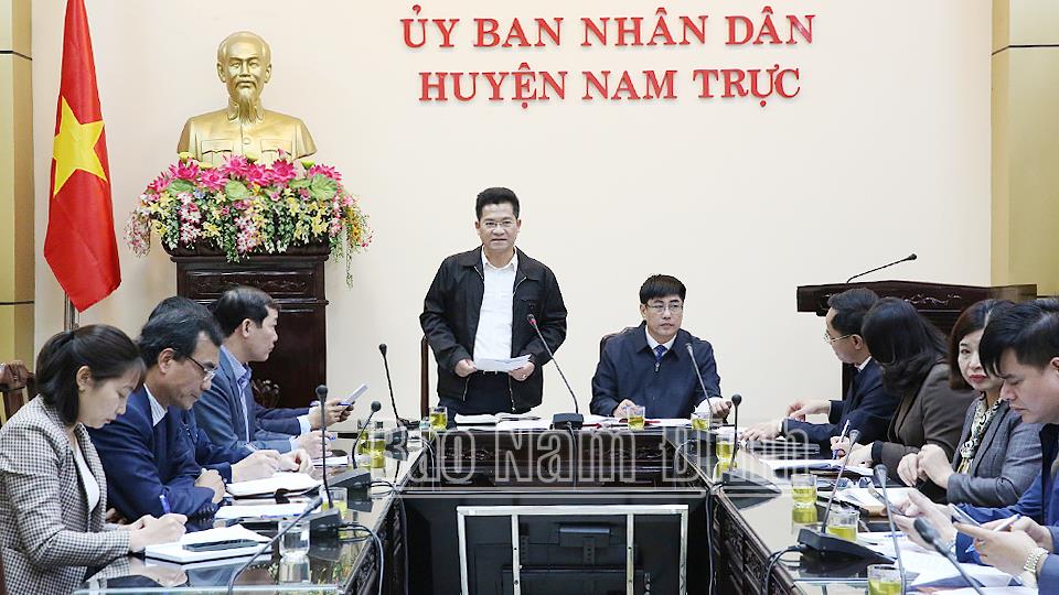 UBND tỉnh làm việc với huyện Nam Trực về kết quả thực hiện chương trình xây dựng nông thôn mới nâng cao