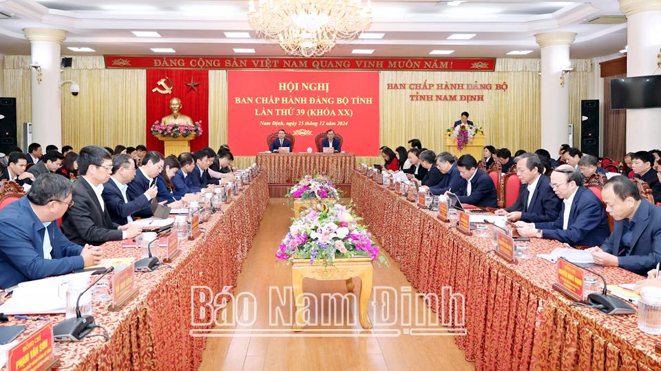 Hội nghị lần thứ 39 Ban Chấp hành Đảng bộ tỉnh khoá XX