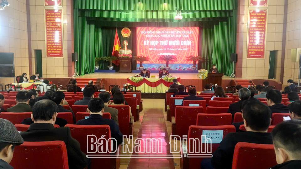 HĐND huyện Hải Hậu khóa XIX tổ chức kỳ họp cuối năm 2024