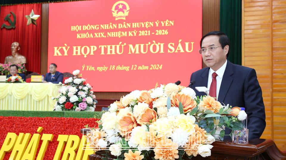 HĐND huyện Ý Yên tổ chức kỳ họp thường lệ cuối năm 2024