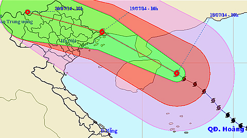 Bão số 2 giật cấp 17, cách Móng Cái (Quảng Ninh) khoảng 510km về phía Đông Nam
