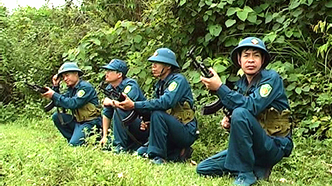 Huyện Xuân Trường diễn tập chiến đấu trị an cụm xã năm 2014