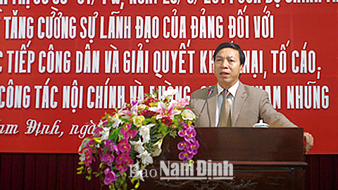 Hội nghị quán triệt Chỉ thị số 35-CT/TW của Bộ Chính trị về "Tăng cường sự lãnh đạo của Đảng đối với công tác tiếp công dân và giải quyết khiếu nại, tố cáo"