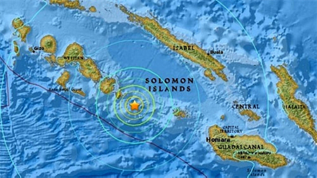 Động đất mạnh 7.0 độ Richter ngoài khơi quần đảo Solomon