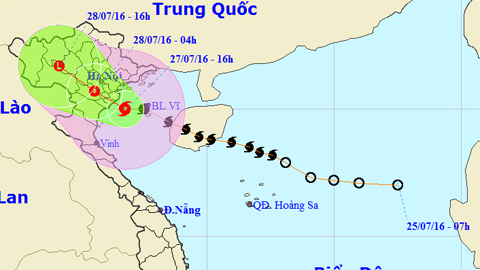TIN BÃO KHẨN CẤP (Hồi 16 giờ ngày 27-7)