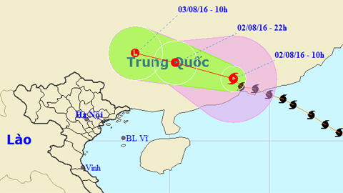 TIN BÃO TRÊN ĐẤT LIỀN (Hồi 10 giờ ngày 2-8)