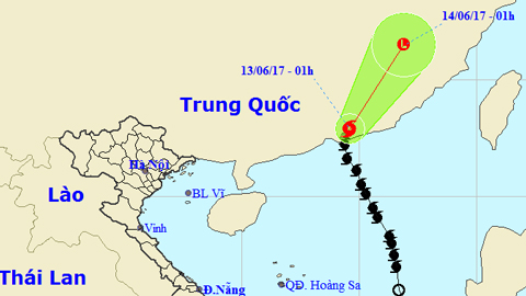 Tin cuối cùng về cơn bão số 1 - Merbok (Hồi 1 giờ ngày 13-6)