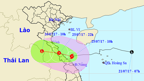 Tin bão khẩn cấp cơn bão số 4 (Hồi 11 giờ ngày 25-7)