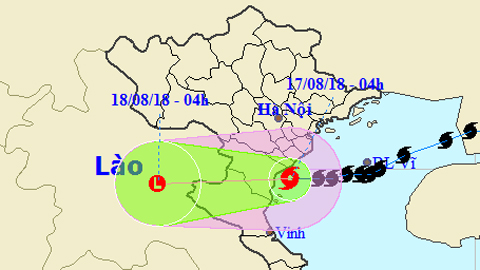 Tin bão gần bờ cơn bão số 4 (Hồi 4 giờ ngày 17-8)
