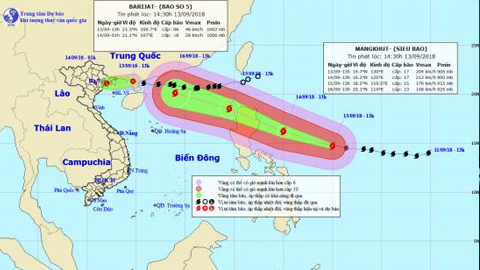 Tin áp thấp trên đất liền và Siêu bão Mangkhut
