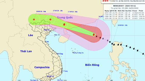 Tin BÃO số 6 (MANGKHUT) lúc 4 giờ ngày 16-9-2018