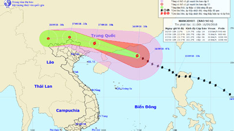 TIN BÃO TRÊN BIỂN ĐÔNG (CƠN BÃO SỐ 6 -MANGKHUT)