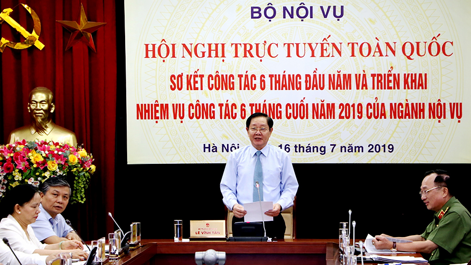 Hội nghị trực tuyến triển khai nhiệm vụ công tác Nội vụ 6 tháng cuối năm 2019