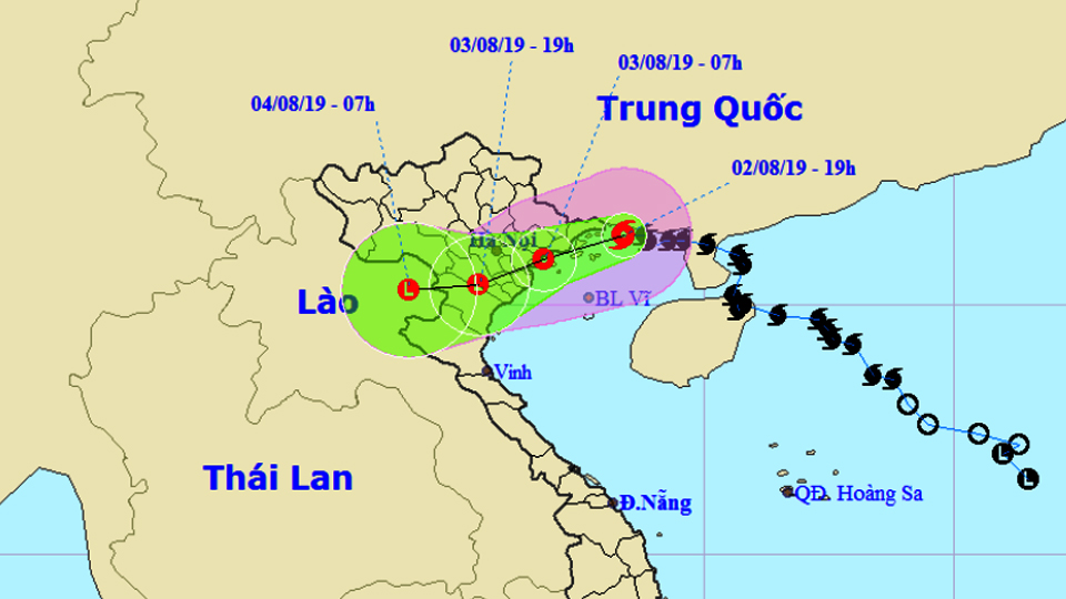 TIN BÃO KHẨN CẤP (Cơn bão số 3) lúc 19 giờ ngày 2-8-2019