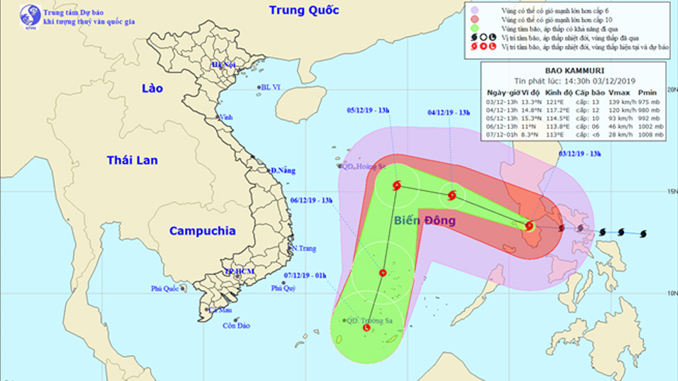 Tin bão gần biển Đông (Bão Kammuri )