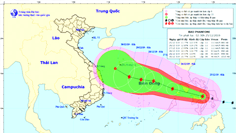 Tin bão gần Biển Đông