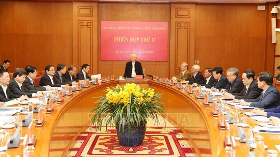 Tổng Bí thư, Chủ tịch nước chủ trì Phiên họp thứ 17 của Ban Chỉ đạo Trung ương về phòng, chống tham nhũng