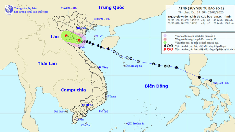 Công điện khẩn về việc triển khai các biện pháp ứng phó bão số 2 (bão Sinlaku)