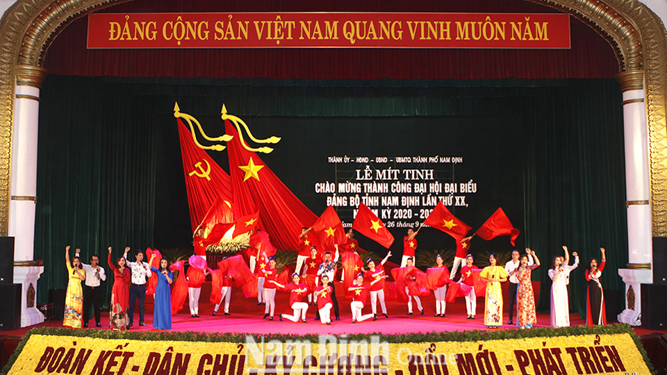 Mít tinh chào mừng thành công Đại hội đại biểu Đảng bộ tỉnh lần thứ XX (nhiệm kỳ 2020-2025)