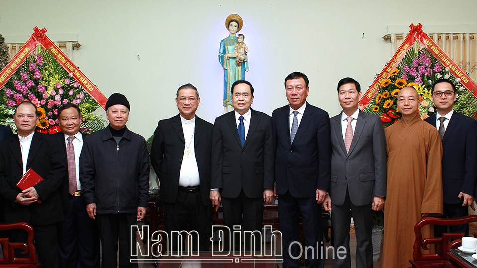 Chủ tịch Ủy ban Trung ương Mặt trận Tổ quốc Việt Nam Trần Thanh Mẫn chúc mừng bà con giáo dân Giáo phận Bùi Chu nhân dịp Lễ Giáng sinh 2020